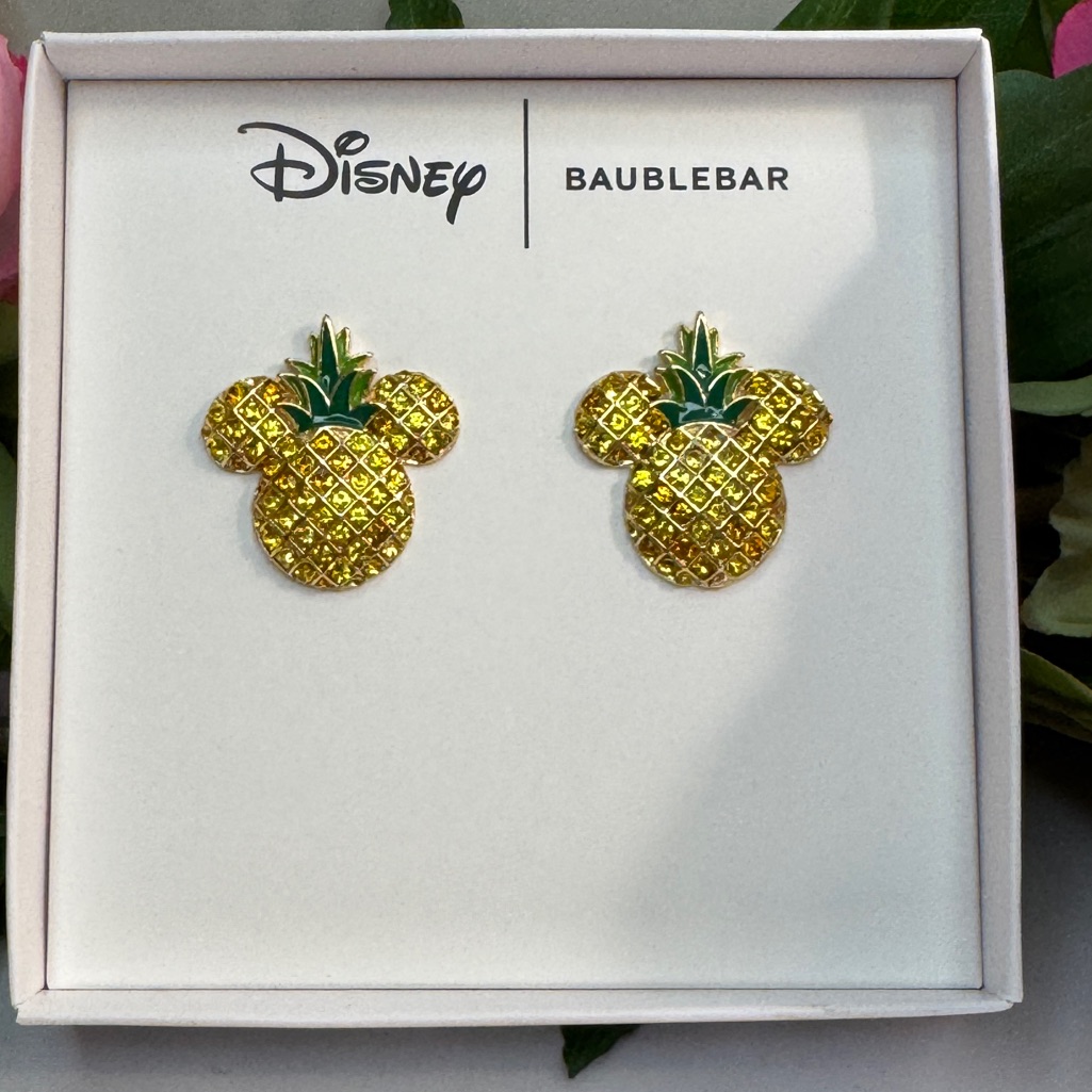 Disney Baublebar Gold Tone Pineapple Earrings Disney Baublebar Gold Tone Pineapple Earrings